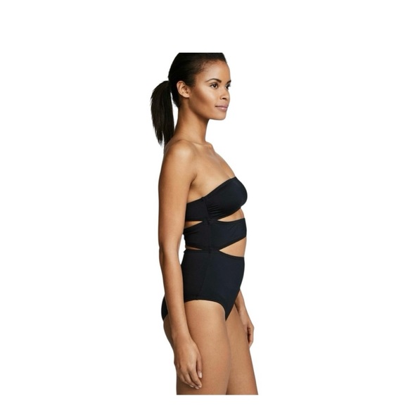 Proenza Shoulder Black Bandeau Side Tie One Piece Swimsuit Size XS - Picture 1 of 7